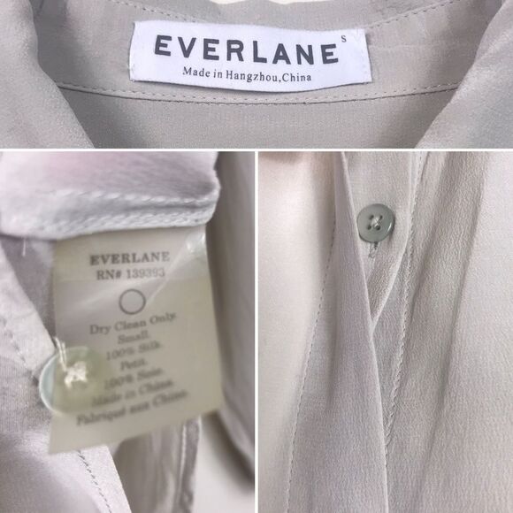 Everlane Silk Button Down Blouse Shirt Top Size S Business Casual Work Career - Picture 7 of 8
